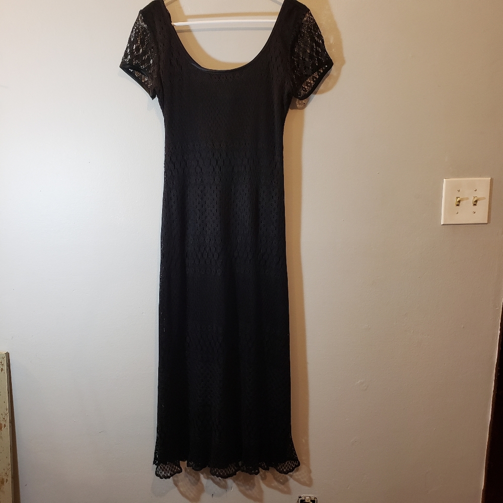 Superstition New York Long Elegant Black Lace Dress Size 6
